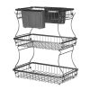 3 Tier Fruit Basket Bowl Kitchen Countertop Storage Stand Holder Banana Hanger