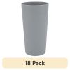 (18 pack) Gray Round Plastic Tumbler, 26-Ounce