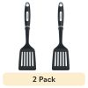 (2 pack) Professional Nylon Slotted Kitchen Spatula/Turner with Black Handle