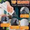 6 Pcs Condiment Squeeze Bottles for Sauces 12 oz Squirt Bottles for Liquids Refillable Leak Proof Easy to Fill Durable and Convenient Salad Dressing D