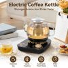 Electric Glass Kettle with Steaming and Brewing Modes Temperature and Timer Programs Cordless 800W 0.8L Capacity Perfect for Brewing Tea