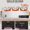 VEVOR Electric Soup Warmer, Three 7.4QT Stainless Steel Round Pot 86~185°F Adjustable Temp