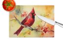 Cardinal Glass Cutting Board Decorative Tempered Glass Kitchen Cutting and Serving Board Large Size Chopping Board