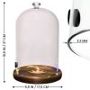 Smoking Gun Accessory LED lights Glass Dome 9x5.7 inch Lid with Wooden Base Smoke infuser Cover Lid for Cocktail Smoker Dome for Cold Smoke Smoking Cl