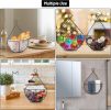 Set of 3,Wall-Mounted Hanging Metal Fruit Vegetable Baskets Hanging Produce Bins for Flowers, Decorations,Veggies,Decorations and More, Black