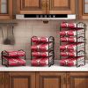 4 Tiers Can Organizer Rack, 48 Cans Soda Can Dispenser Organizer for Refrigerator, Set of 2 Stackable Beverage Dispenser Rack