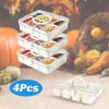 Divided Serving Tray 8 Compartments Snack Box Charcuterie Container Clear Snack Platter Organizer Storage Box with Lid Handle for Candy Nuts Cookies F