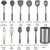 Kitchen Cooking Utensils Set, 12-piece Kitchen Utensils Set Non-stick Cooking Set Heat-resistant, BPA-Free, Silicone Handle Kitchen Tools